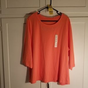 3x stretchy top lt orange    #412